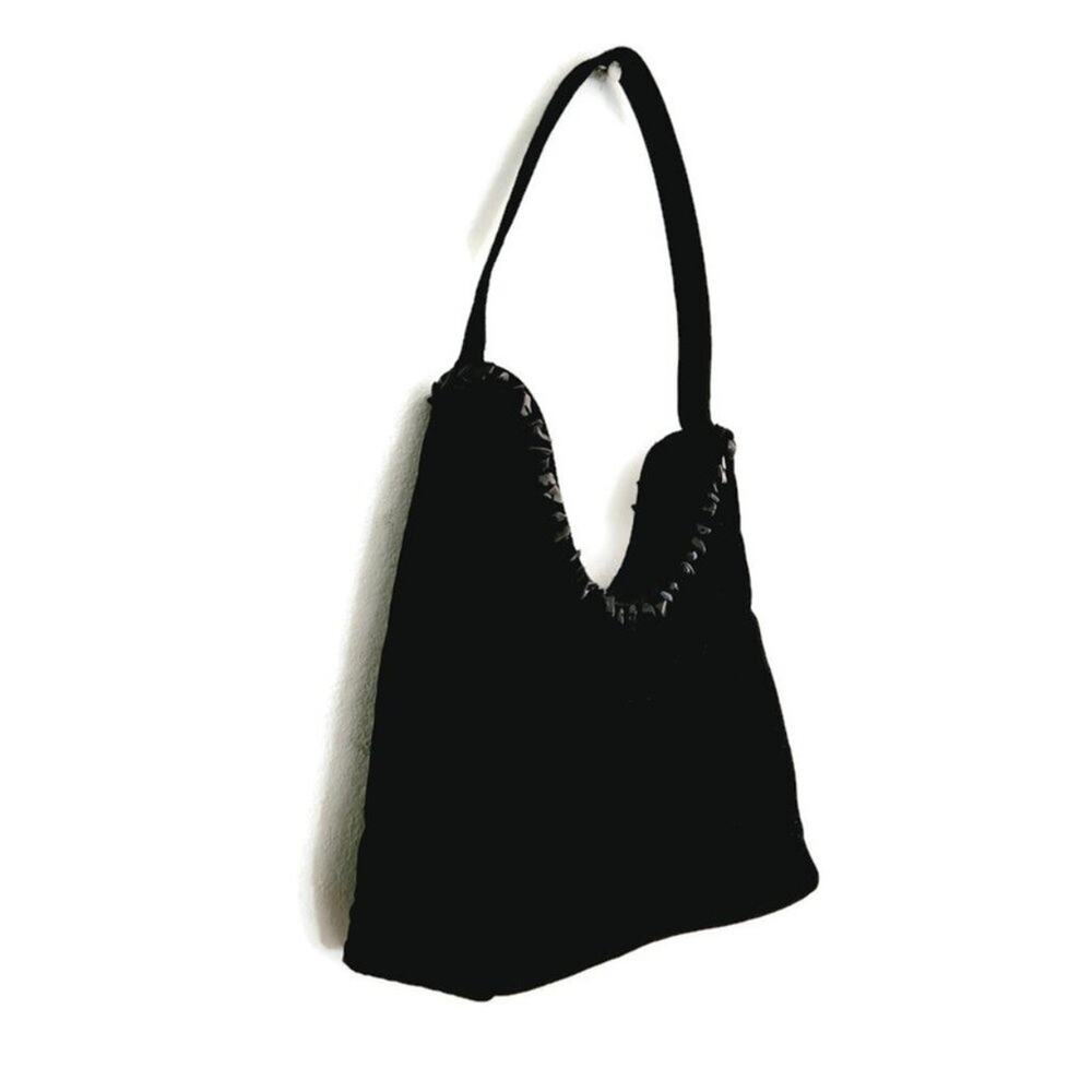 Inge Christopher Women's Mini Black Velour Tote - Picture 2 of 7